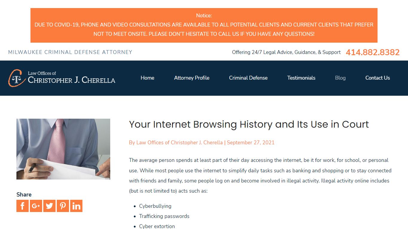 Your Internet Browsing History and Its Use in Court